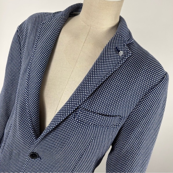 ❤️ Zara Navy Patterned Blazer 40 - Picture 4 of 11
